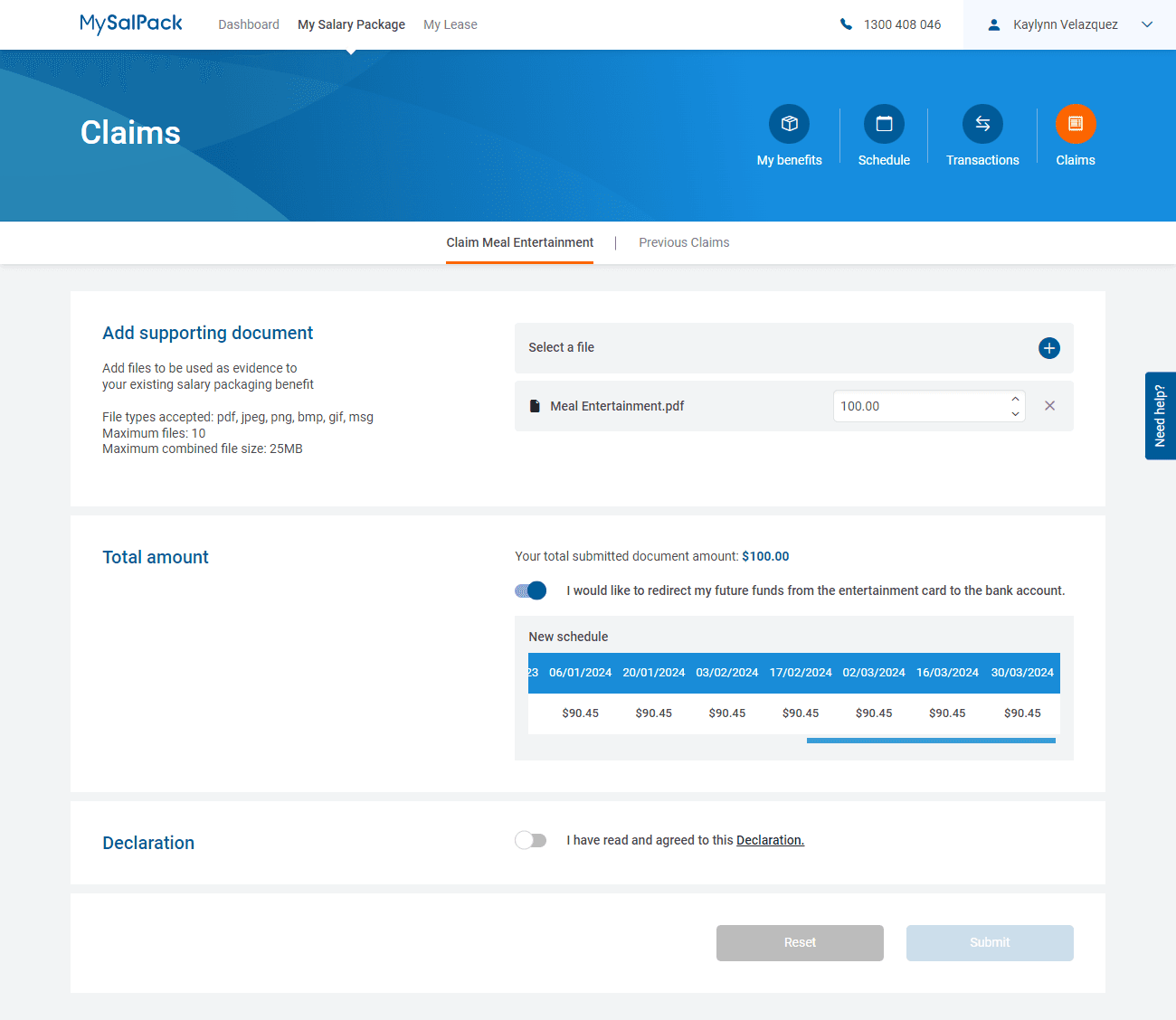 MySalPack snapshot preview