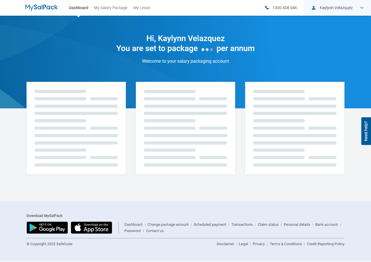 MySalPack snapshot preview