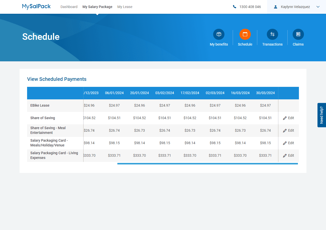 MySalPack snapshot preview