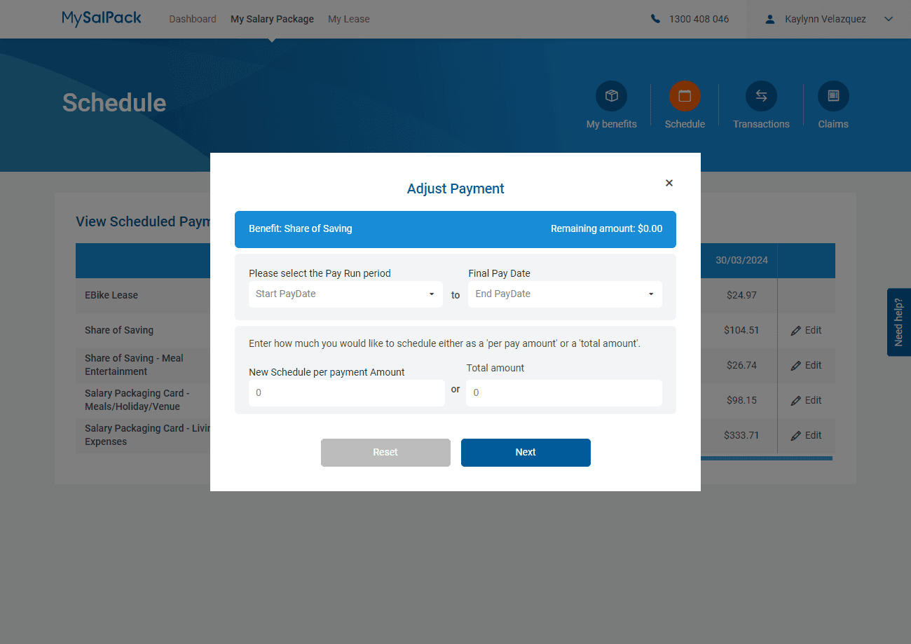 MySalPack snapshot preview